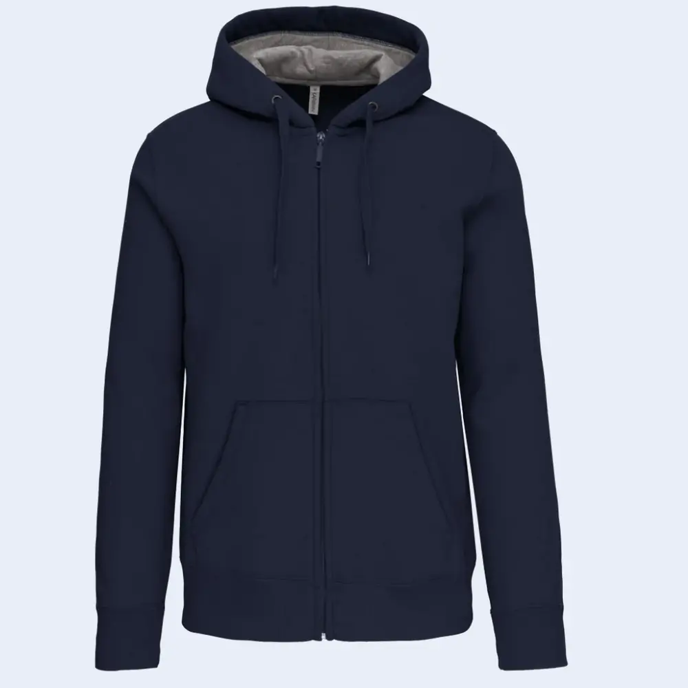 Sweat capuche contrastée zippé