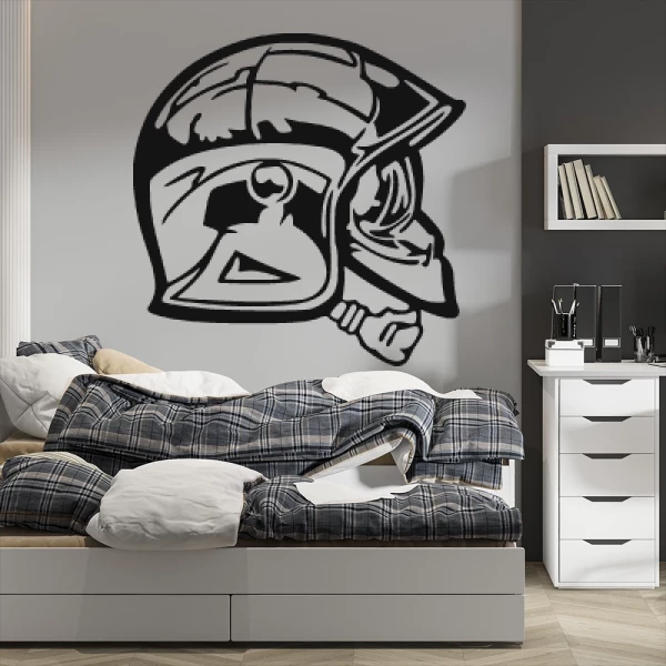 Sticker Brandweerman Helm
