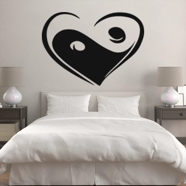 Sticker Ying Yang Hart
