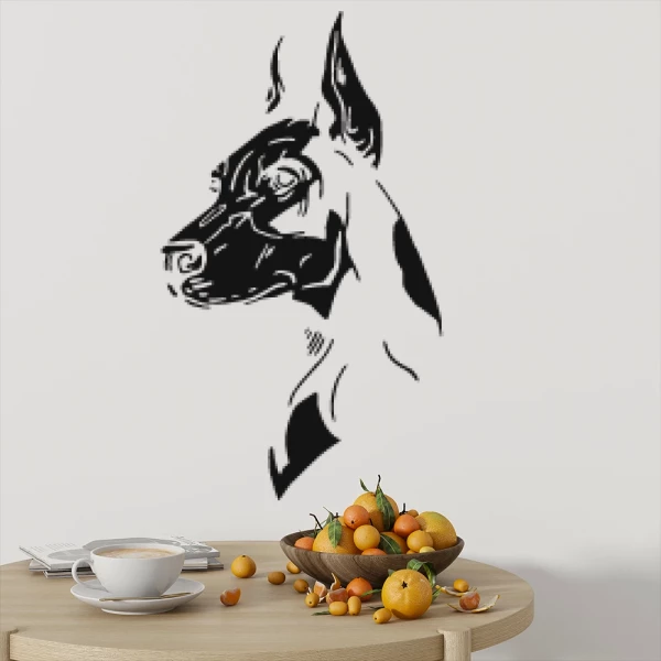 Sticker Dobermann hoofd 02