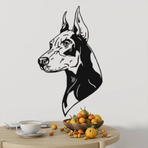 Sticker Dobermann hoofd