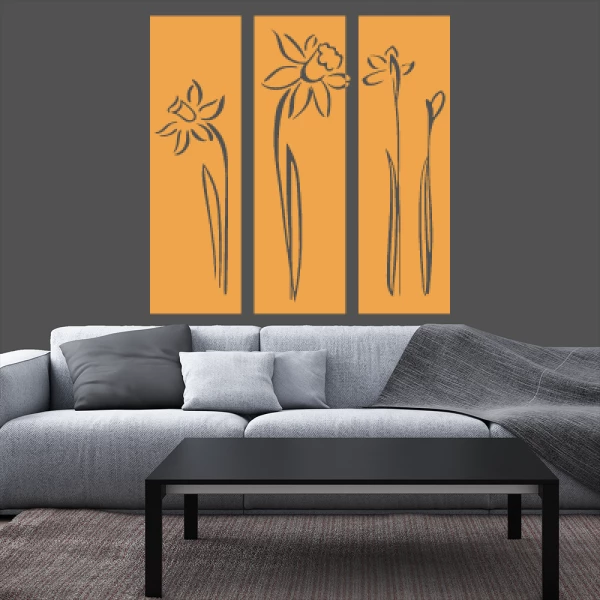 Sticker Narcissen omlijst