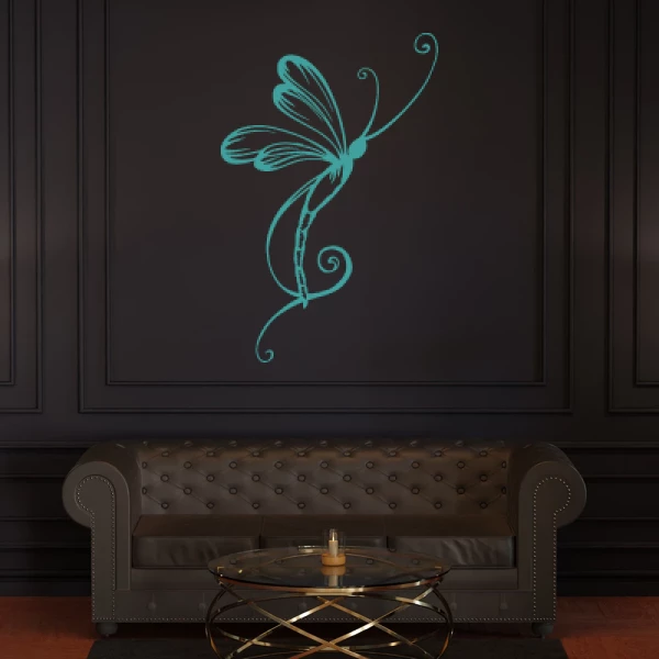 Sticker Gestileerde Dragonfly