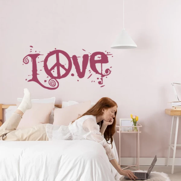 Sticker Love Geschilderd