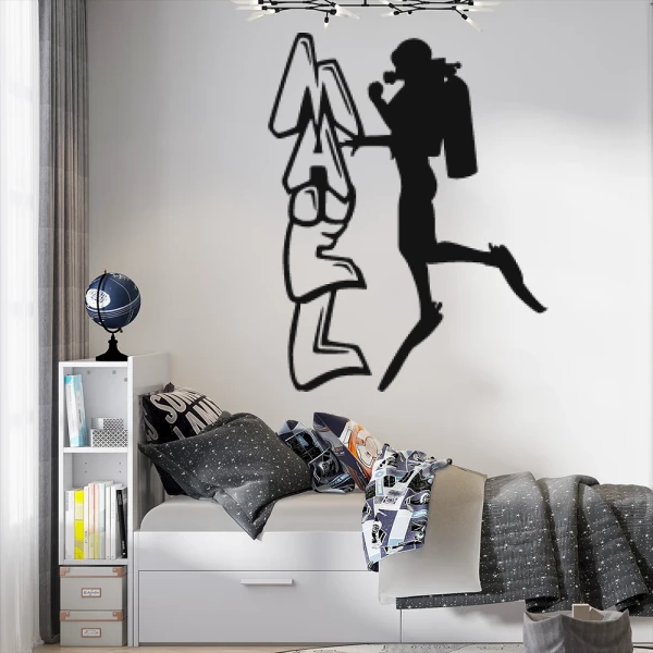 Sticker Maël Graffiti Duiker Vertical