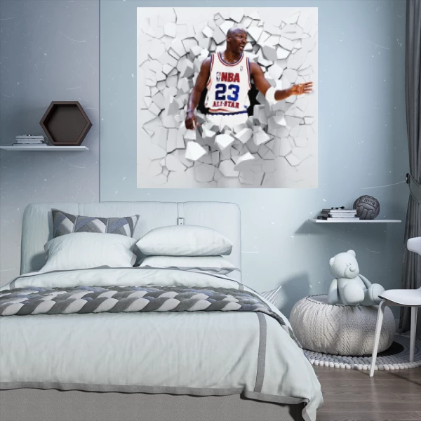 Sticker Michael Jordan 3D - Printed