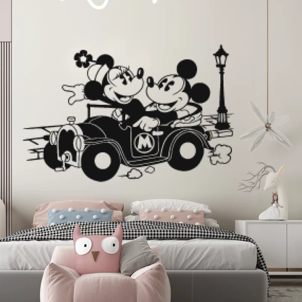 Sticker Mickey en Minnie - Wagen