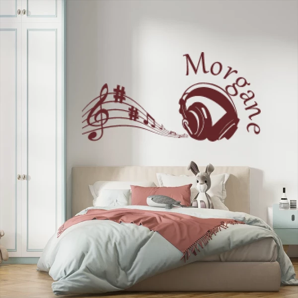 Sticker Morgane Hoofdtelefoon en muzieknoten