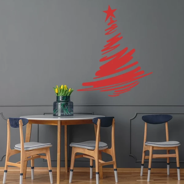 Sticker Kerstmis - Graffiti tree