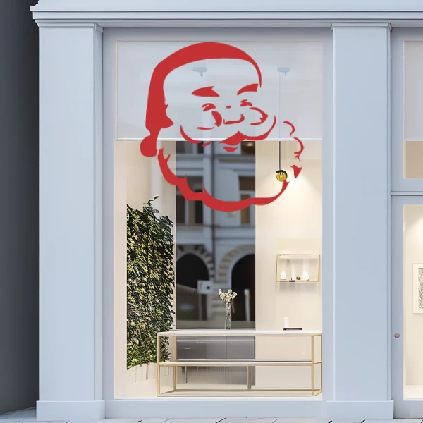 Sticker Kerstmis - Hoofd Santa Claus