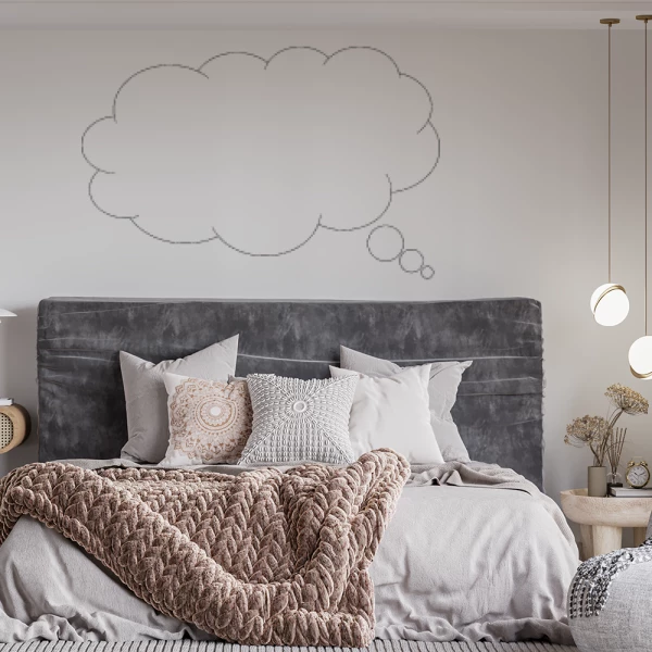 Sticker Wolk contour