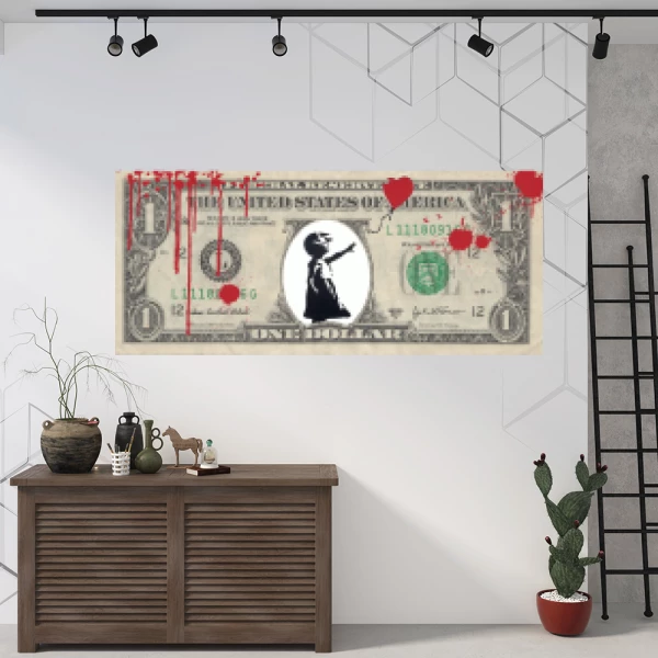 Sticker One Dollar Banksy 02 Printed