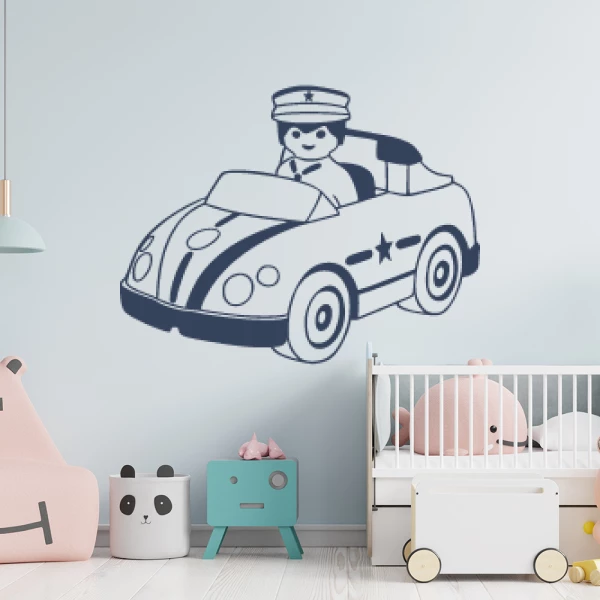 Sticker Playmobil Politieagent Auto