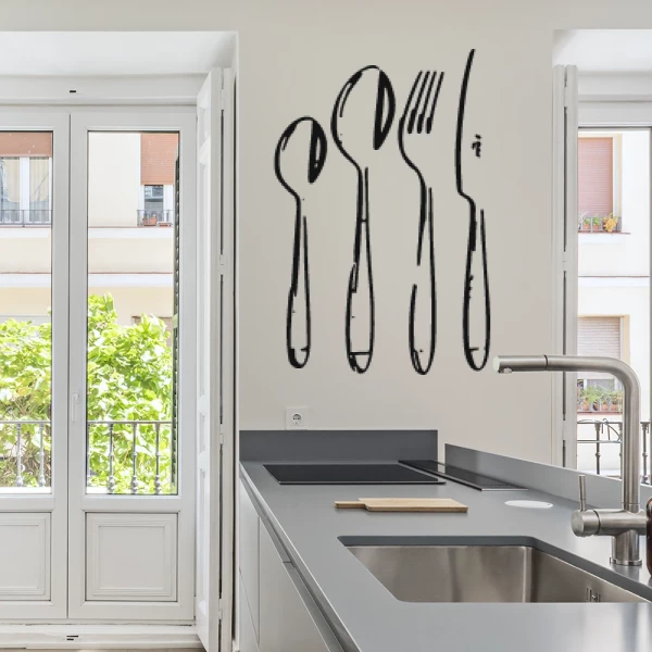 Sticker set van bestek