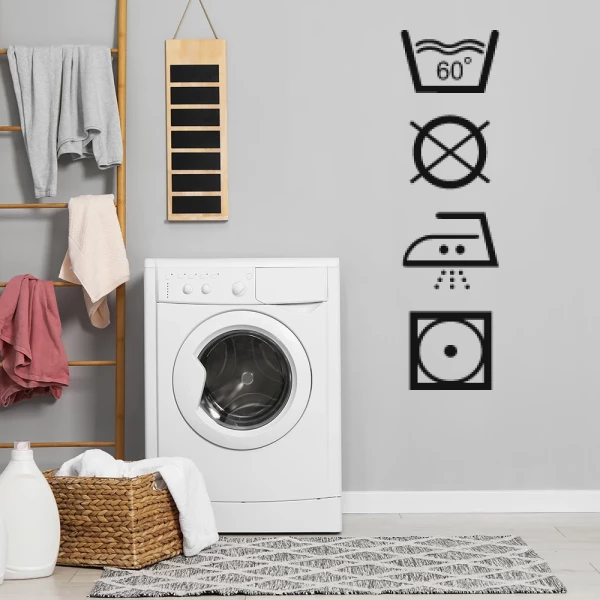 Sticker Wassen Symbolen