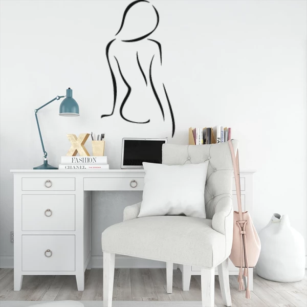 Sticker Silhouet achterkant van vrouw