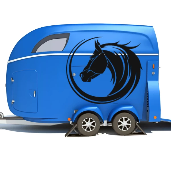 Sticker Paard hoofd ronde