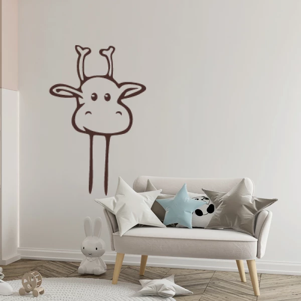 Sticker Hoofd van de Giraffe