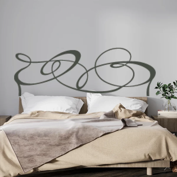 Sticker Curly hoofd van bed