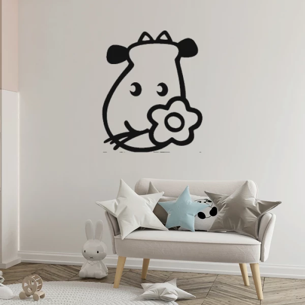 Sticker Koemelk hoofd Doodly