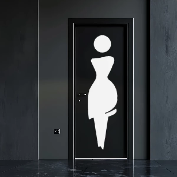 Sticker Toilet Vrouw Standing