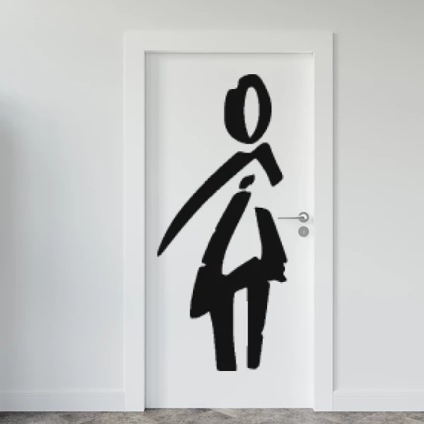 Sticker Toilet Lady Lijnen