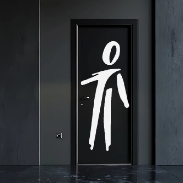 Sticker Toilet Man Lijnen